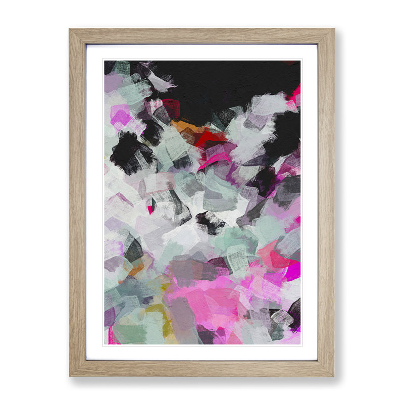 Be Delicious Abstract - Single Picture Frame Painting, 34cm H x 25cm W x 2cm D, Oak Framed
