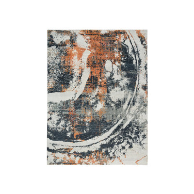 Tapis oriental rectangulaire noir en laine noué à la main 9 pi 3 po x 11 pi 9 po - MOA10265624