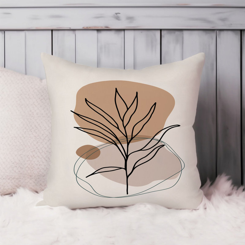 Botanical Leaf Boho Bohemian Boho Leaf, 18" x 18"