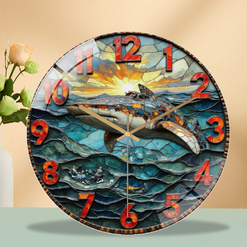 Horloge murale baleine 12 po