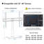 Jeniffer Iron TV Stand for 30-60 Inch Flat Panel TVs, Height Adjustable Pedestal Stand with Tempered Glass Base, Cable Management System, Supports Up to 40kg, Max VESA 600x400mm