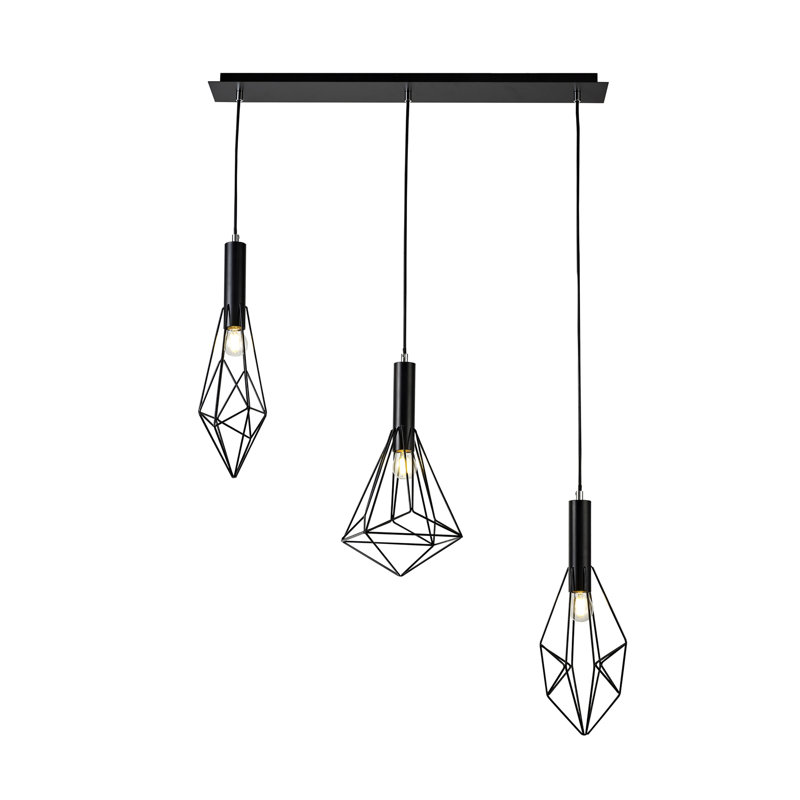 3 - Light Black Geometric Pendant