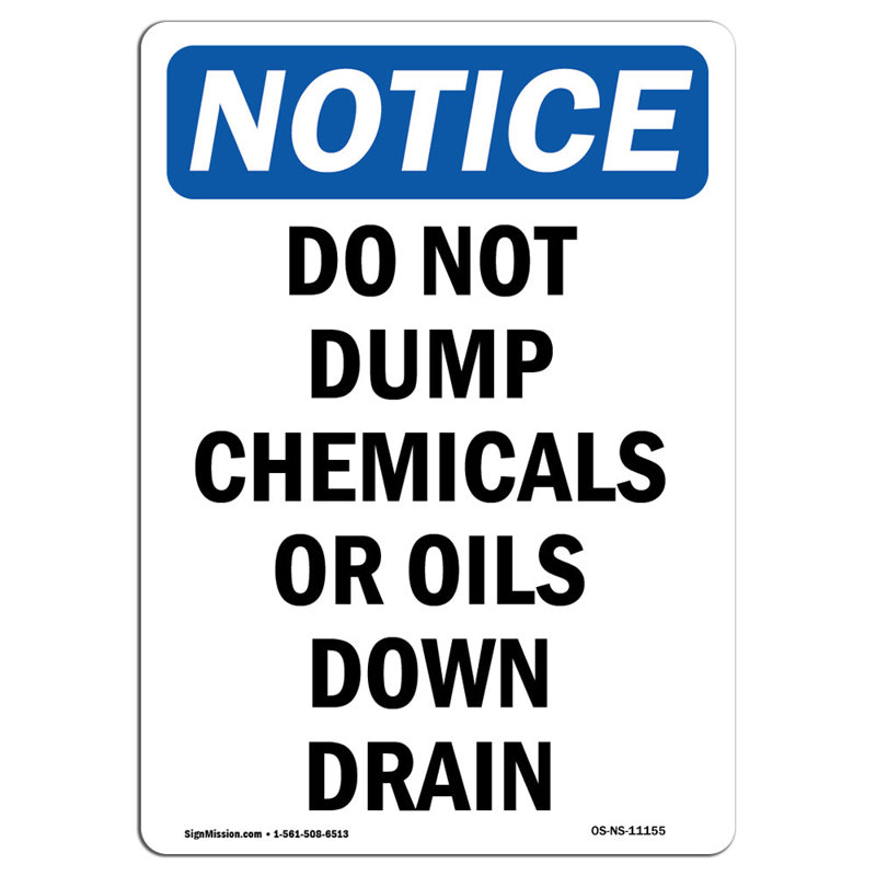 Ne pas déverser de produits chimiques ou d'huile dans le drain, H 18 po x l 12 po x P 0,1 po