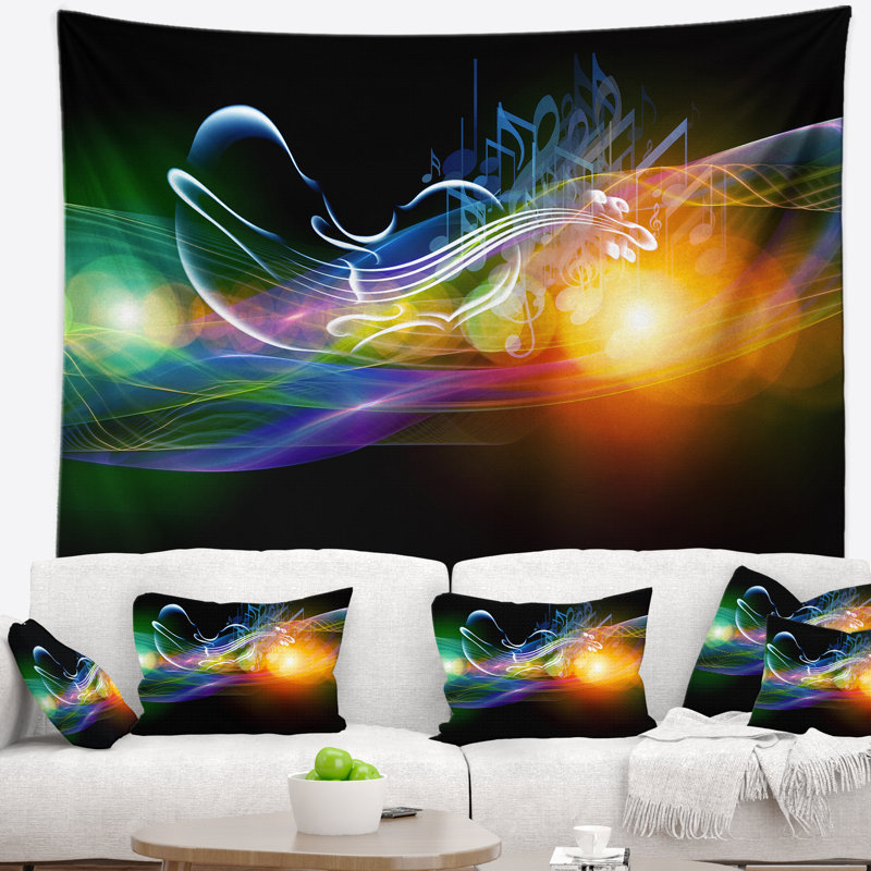 Tapisserie Waves of Music, H 32 po x l 39 po