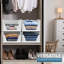 Ensemble de 4 tablettes pliables Sorbus - Rangement de placard empilable pour paniers à vêtements, placard, salle de bain, cuisine, garage