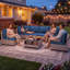 Ensemble de conversation d'extérieur, ensemble de jardin en résine tressée pour 6 personnes, groupe de sièges modulaire avec coussins, mobilier de jardin, mobilier d'extérieur et de terrasse avec tables, bleu marine-287277178