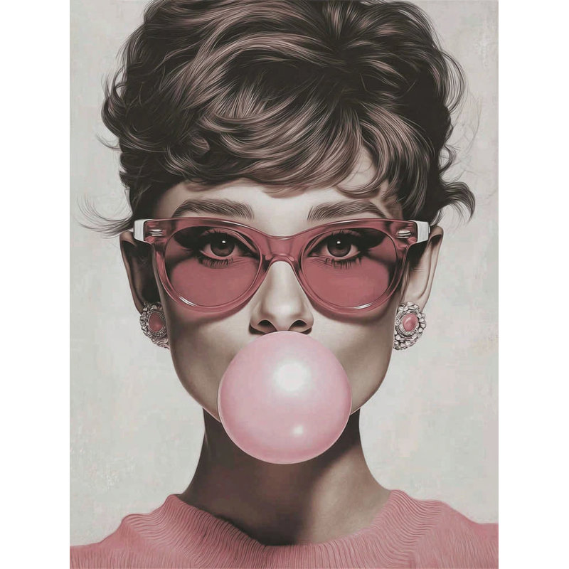Art mural sur toile élégant avec lunettes de soleil roses
