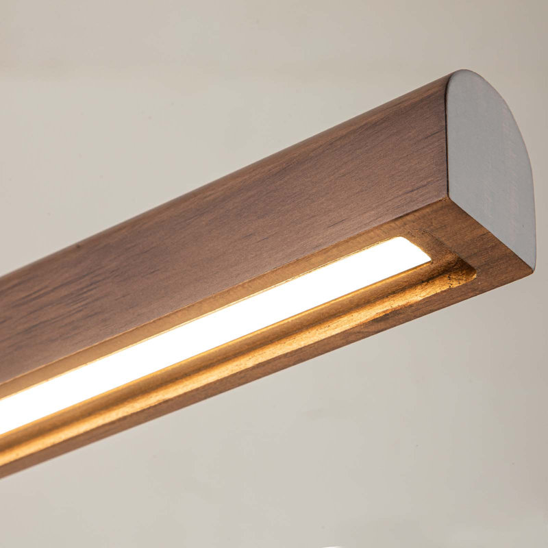 Rolde 1 - Light LED Kitchen Island Pendant, Walnut, 70.87" H x 39.37" W x 4.64" D