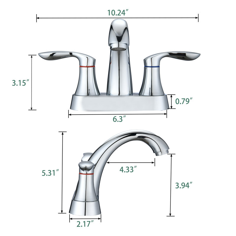 Centerset Faucet 2-handle Bathroom Vanity Faucet with Drain Assembly, Chrome