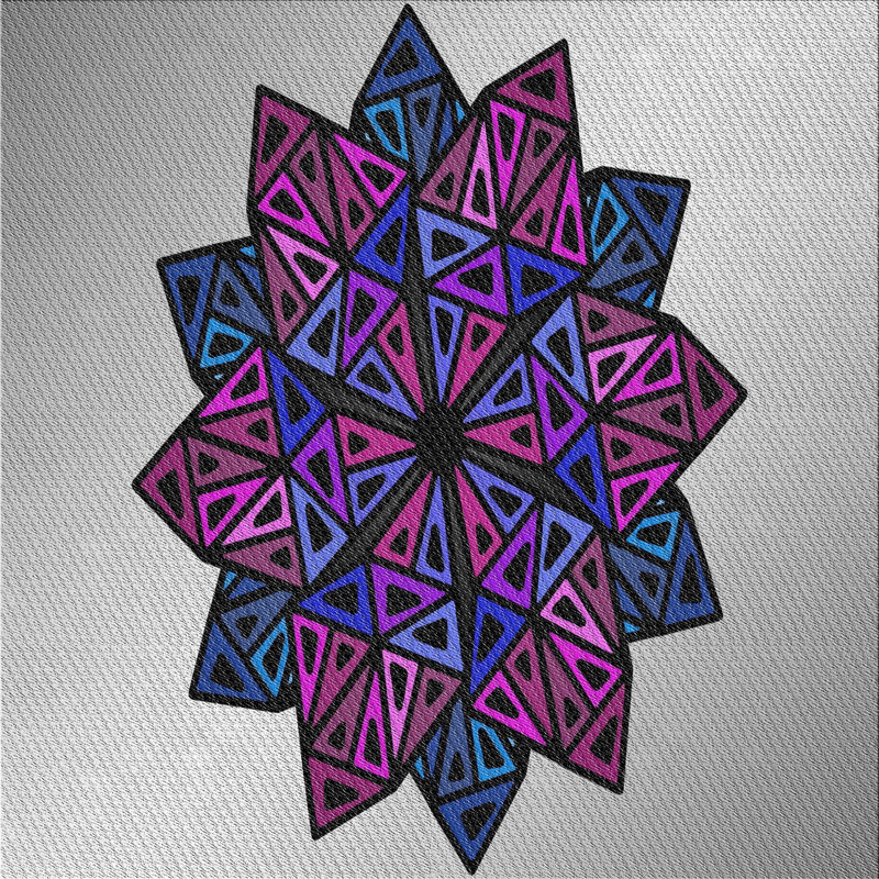 Tapis géométrique gris / mauve, Carré 4 pi