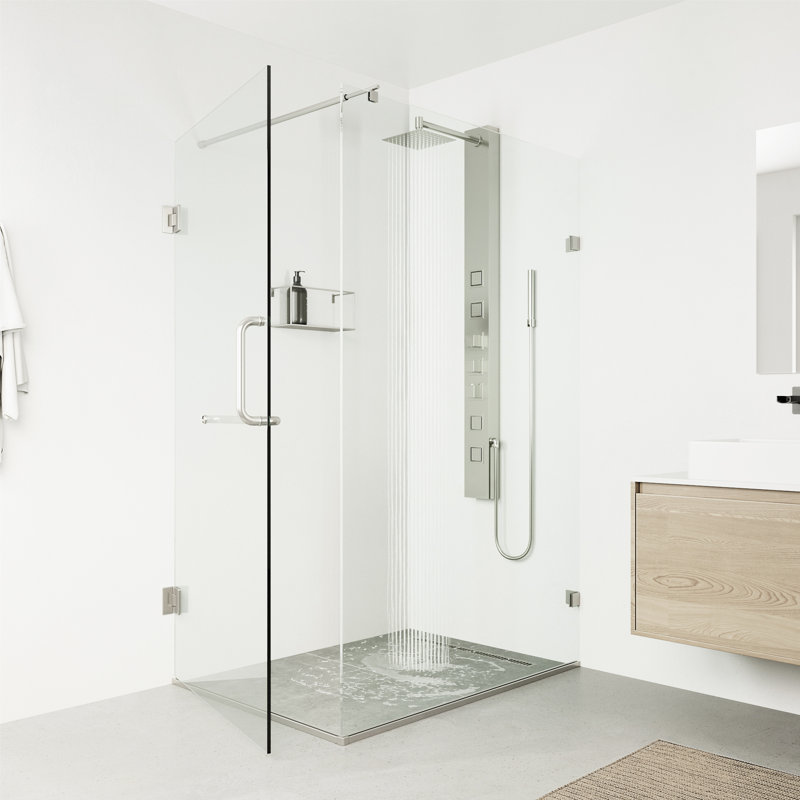 Sutton 58" H X 5" W EZDivert™ 4-Jet Shower System with Hand Shower Wand and Adjustable Shower Head, Stainless Steel