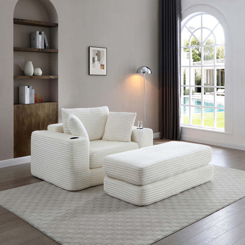 Méridienne 52,4 po Boneless, Beige