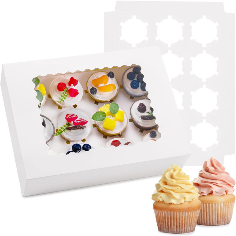 Cupcake Boxes Cupcake Containers With Window Food Grade Cupcake Holder Easy Transport And Presentation  Ideal For Cupcakes Desserts And More