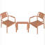 Ensemble de chaises à une place et de chaises en polypropylène brun 2 pièces-1950204245