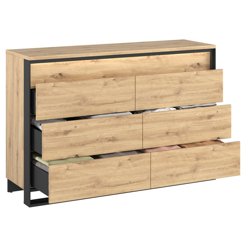 Niamh 130cm W 6 - Drawer Chest of Drawers