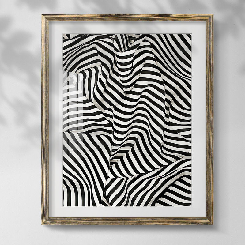 «Black White Bold And Bright I», reproduction encadrée, Blanc, Papier avec cadre noyer