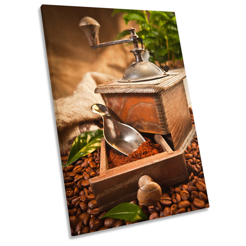 Coffee Grinder Beans - Wrapped Canvas Print, 121.9cm H x 81.3cm W x 4cm D