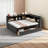 L-Shaped Bookcases Bed With Power Outlets, USB Charging Ports,Two Drawers-2082775087-2082775086