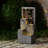 Metal Water Fountain with Bird Design and LED Lights - Outdoor