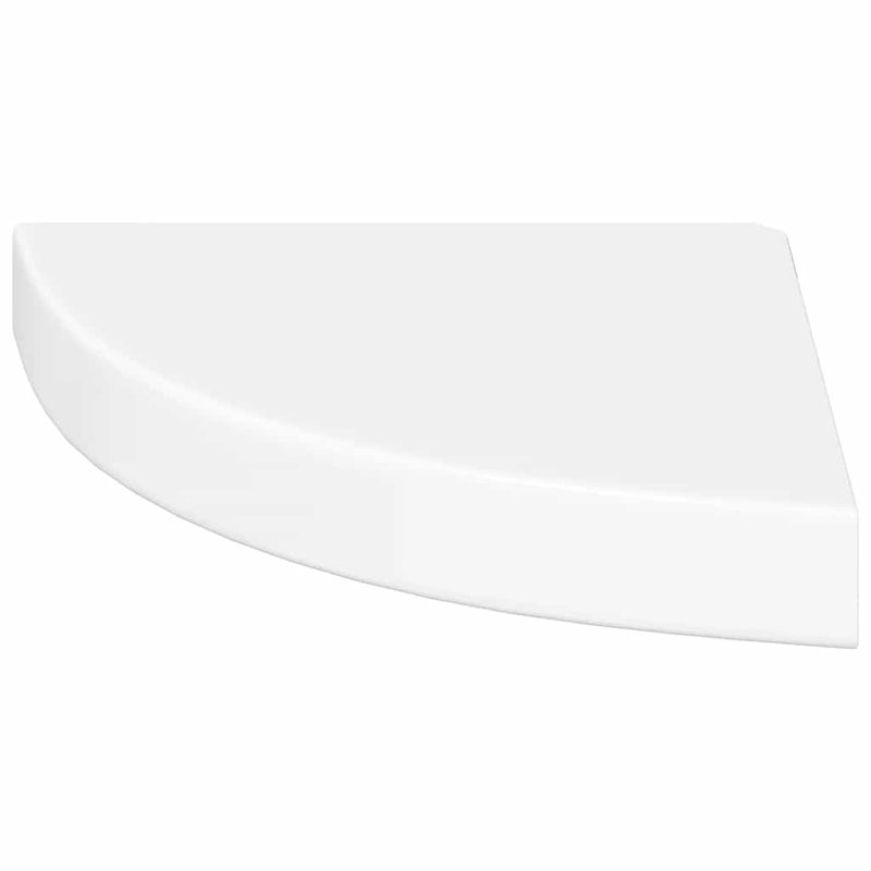 Corner Shelf High Gloss White Honeycomb MDF Metal 9.8 in Floating Corner Shelf Modern Style, 1.5" H x 9.8" W x 9.8" D