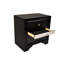 Élégante table de chevet noire à 2 tiroirs - fonctionnelle et attrayante pour la chambre à coucher traditionnelle avec tiroirs, fabrication en bois massif-1037851867