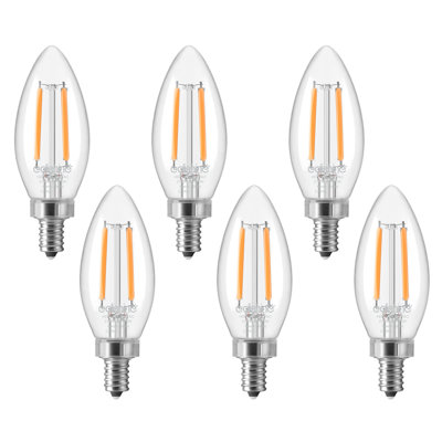 5W E12 LED Candelabra Bulb,2700K Warm Light, Dimmable Chandelier Light Bulbs (Set of 6)