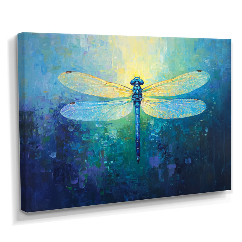 Libellules, ailes iridescentes II - libellule, art mural, H 12 po x l 20 po, Toile tendue, Ne s’applique pas