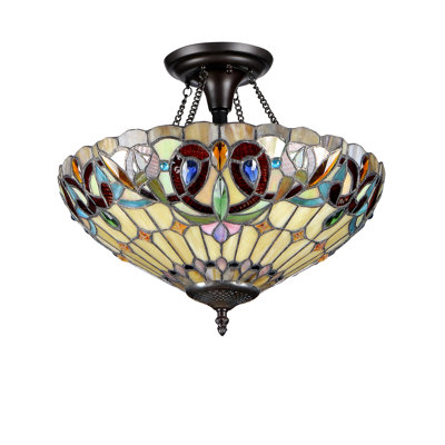 Laurie Glass Semi Flush Mount