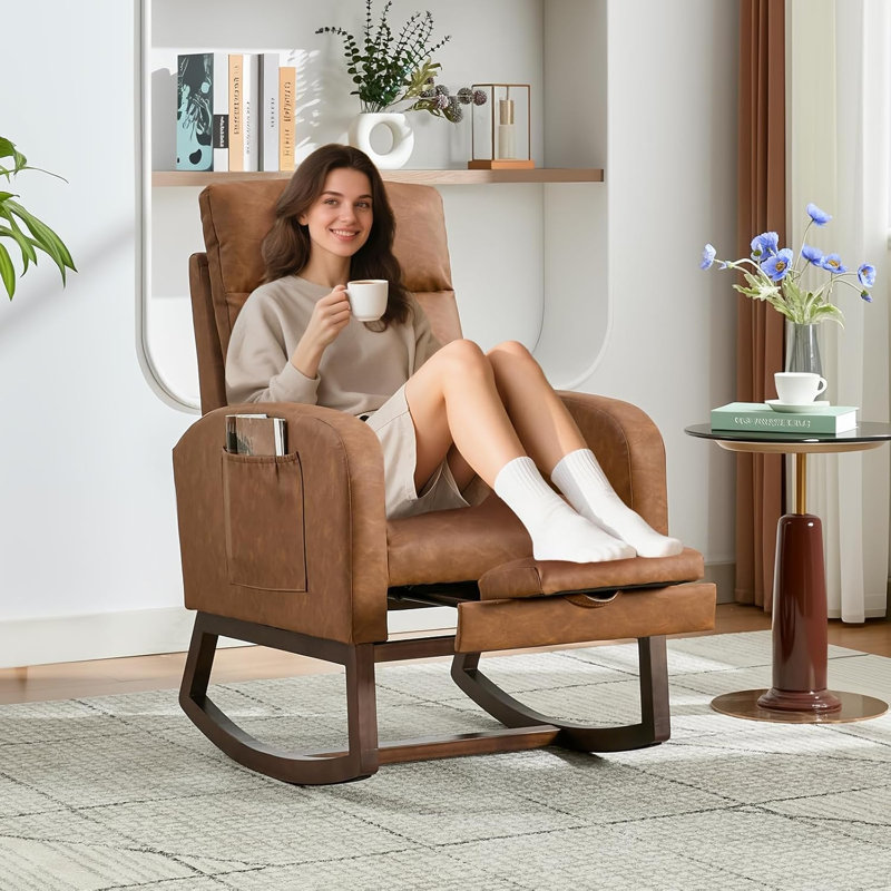 Faux Leather Rocking Chair