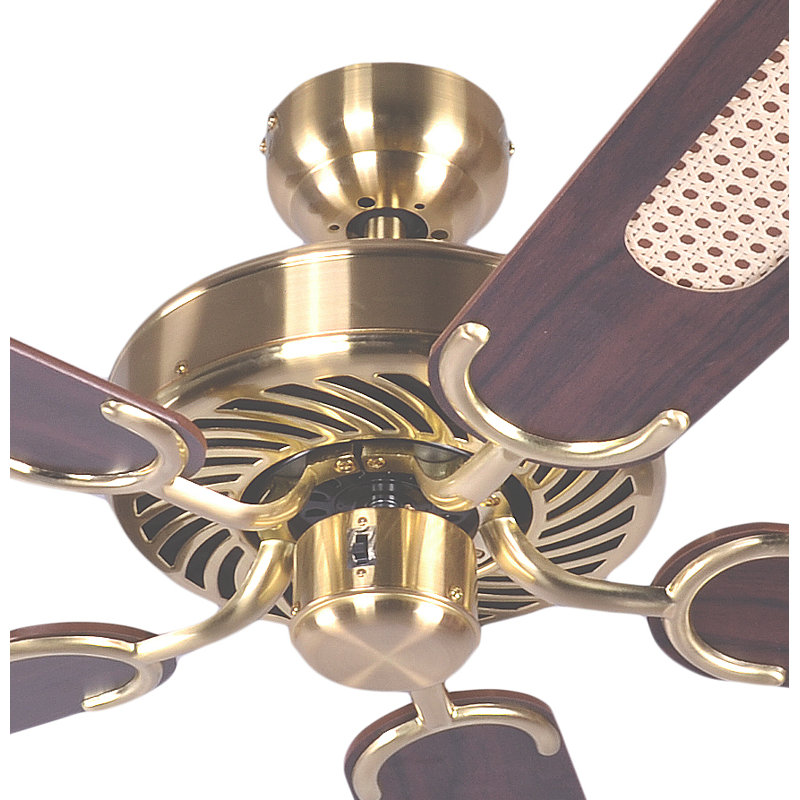 Shayla 132cm Ceiling Fan, White, Semi-Gloss Brass