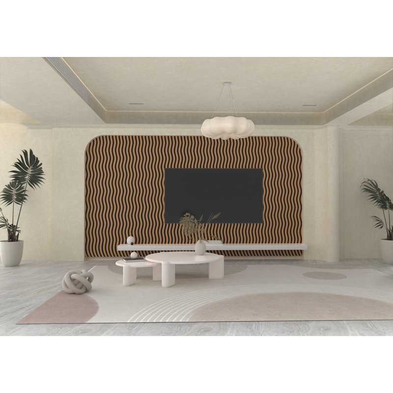 Panneau de bois ondulé courbé acoustique
