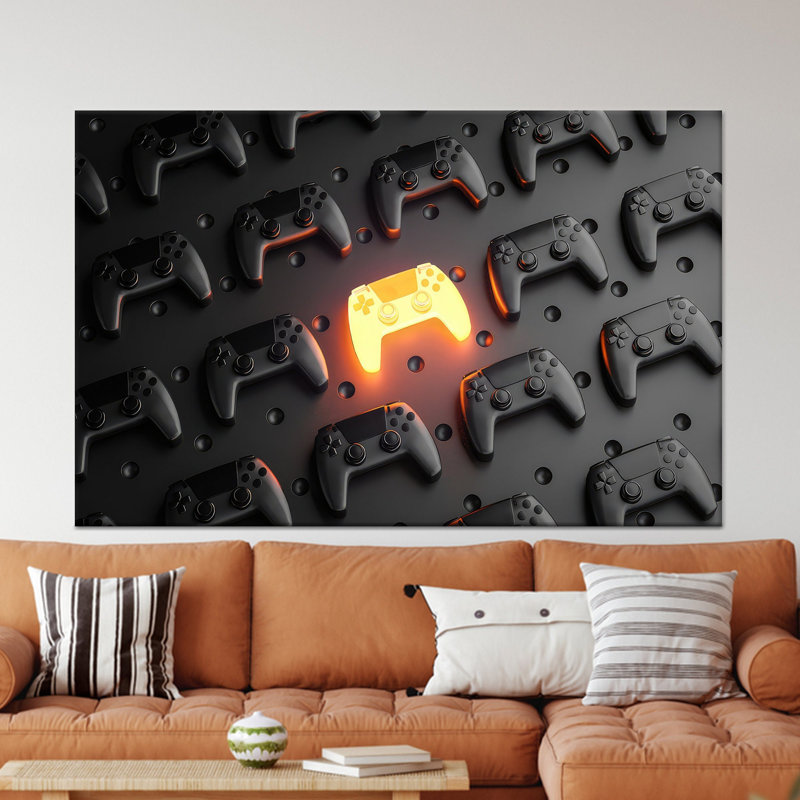 Abstrait noir et or, reproduction d'art moderne sur toile, 1P, 47,3 po H x 67 po l
