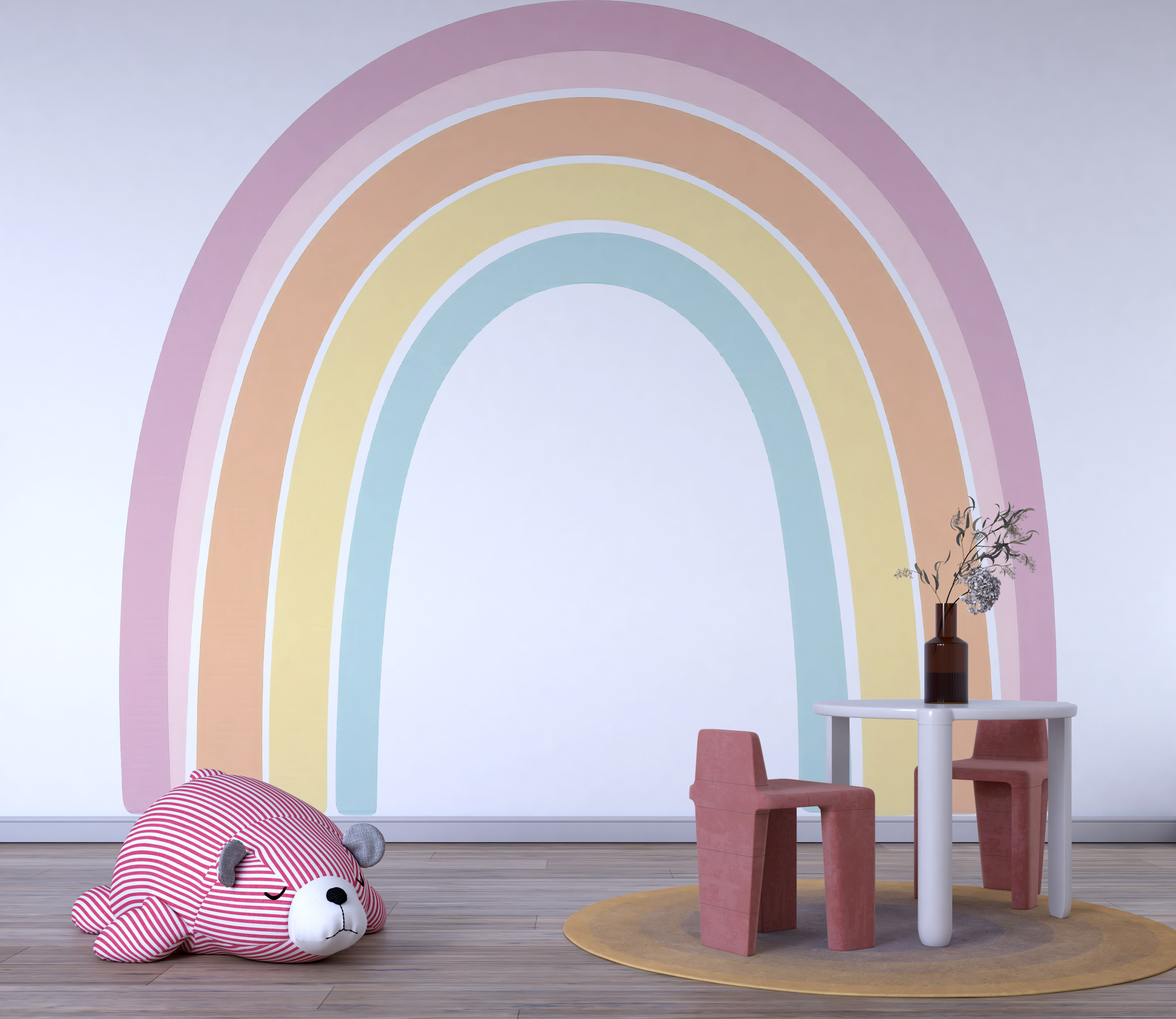 Dakota Fields Pastel Rainbow Nursery Wall Decal – Large Boho Baby Room ...
