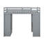 Lit mezzanine simple avec grandes tablettes, bureau et lumière DEL, gris-660476635-660476636