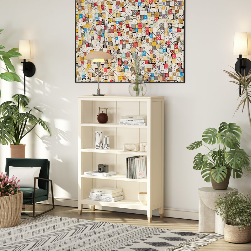 Bookcase, (4 Shelves) 50" H x 35" W x 12" D, White