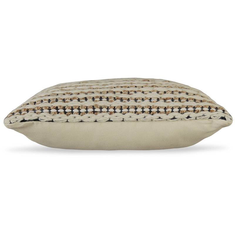 Nealington 20" Square Wool and Jute Striped Pillow
