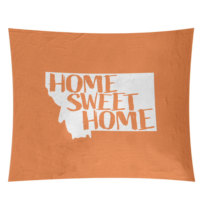 Tapisserie Home Sweet Montana, H 51 po x l 60 po, Orange
