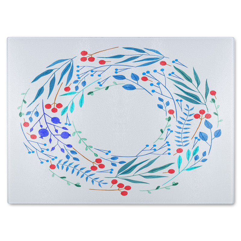 Decorative Reath Glass Chopping Board
