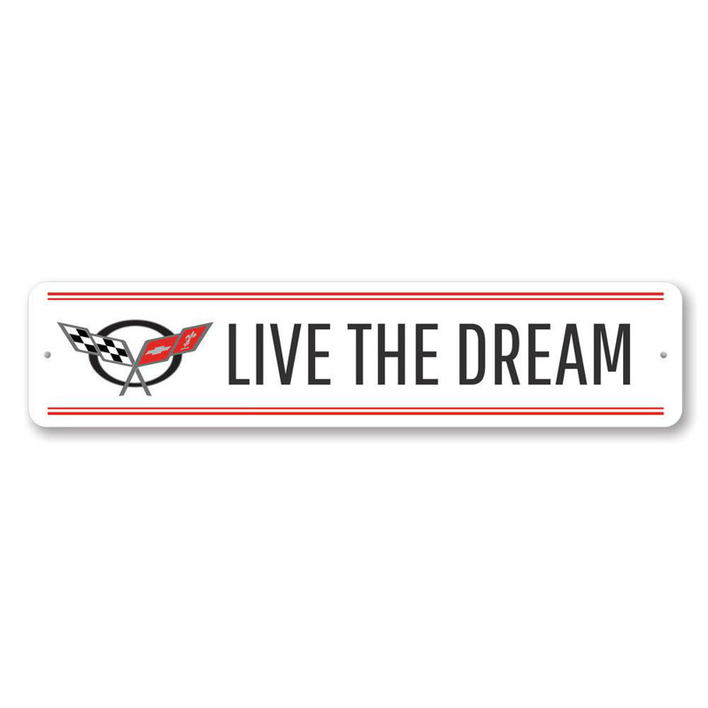 Panneau «Live the Dream» en aluminium, H 4 po x l 18 po x P 0,04 po