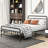 Queen Size Metal Platform Bed Frame, Vintage Style, Noise - , And Efficient Under Storage Frame With Headboard, , Function-1344046129