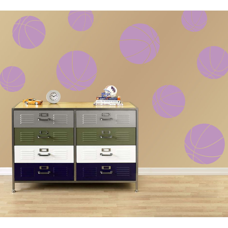 Décalcomanie murale baskets, Lilas, H 40 po x l 40 po x P 0,01 po