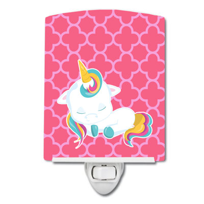 Éclairage de nuit en céramique quadrilobe licorne