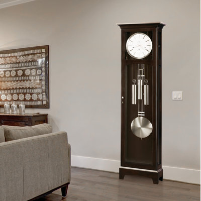Urban II 78.5'' H Solid + Manufactured Wood Grandfather Clock with Adjustable Chime Volume