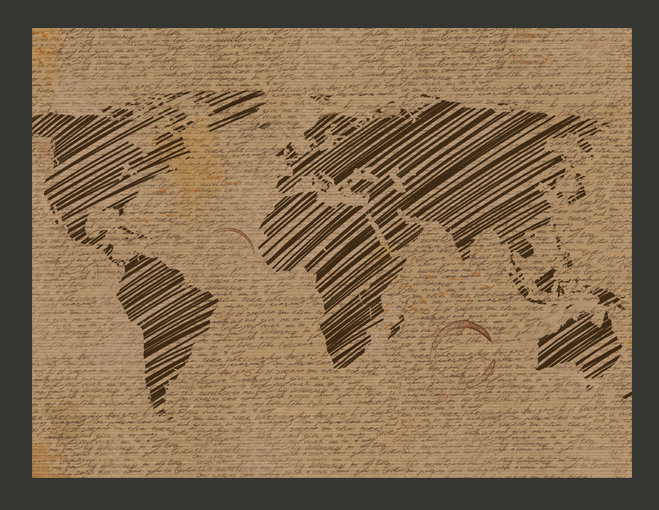 Notes from Journeys 309cm x 400cm Wallpaper, 231cm L x 300cm W