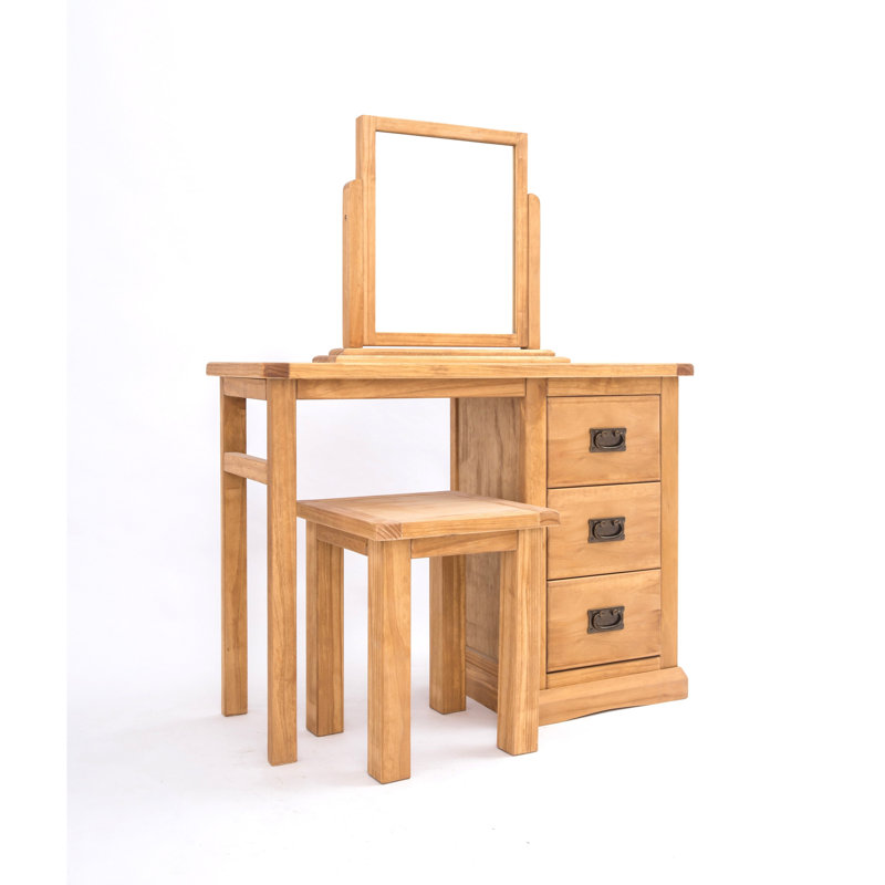 Nagle Dressing Table with Mirror, Chamfered