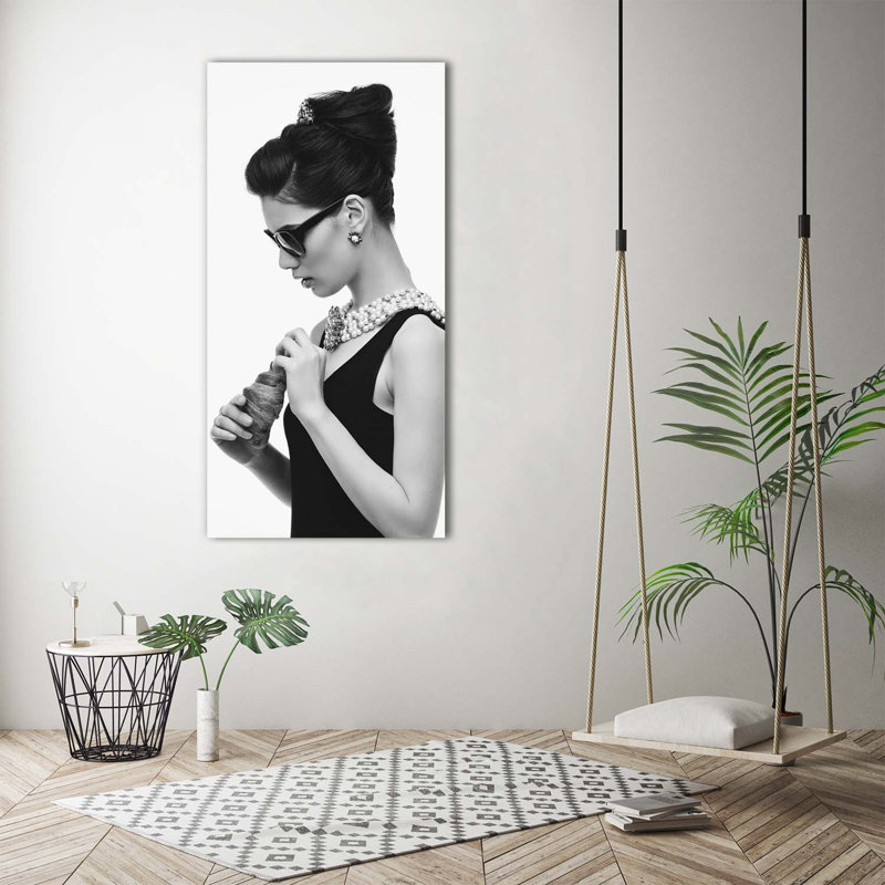 A Woman with Glasses 1 Piece Wrapped Canvas Wall Art