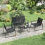 Garden Furniture Set, Metal Frame Patio Conversation Set With Loveseat-124606935
