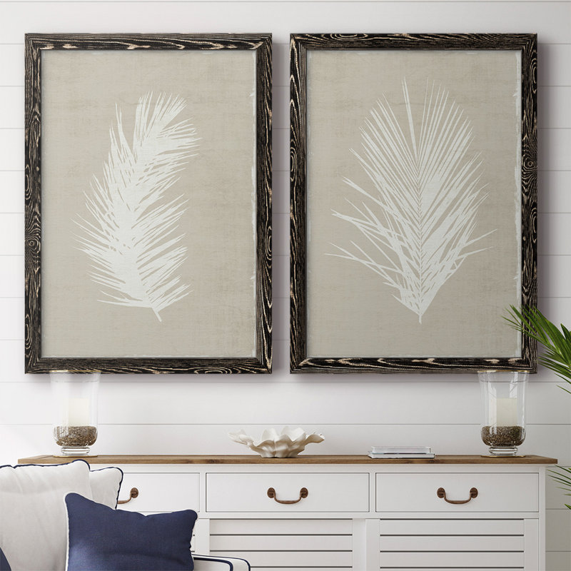 Palm Oasis I - Toile encadrée de qualité supérieure, H 36,5 po x l 53 po, Noir
