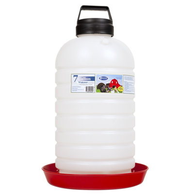 Farm Tuff Durable Plastic Poultry and Game Bird Waterer for Chickens, 7 Gallon Capacity