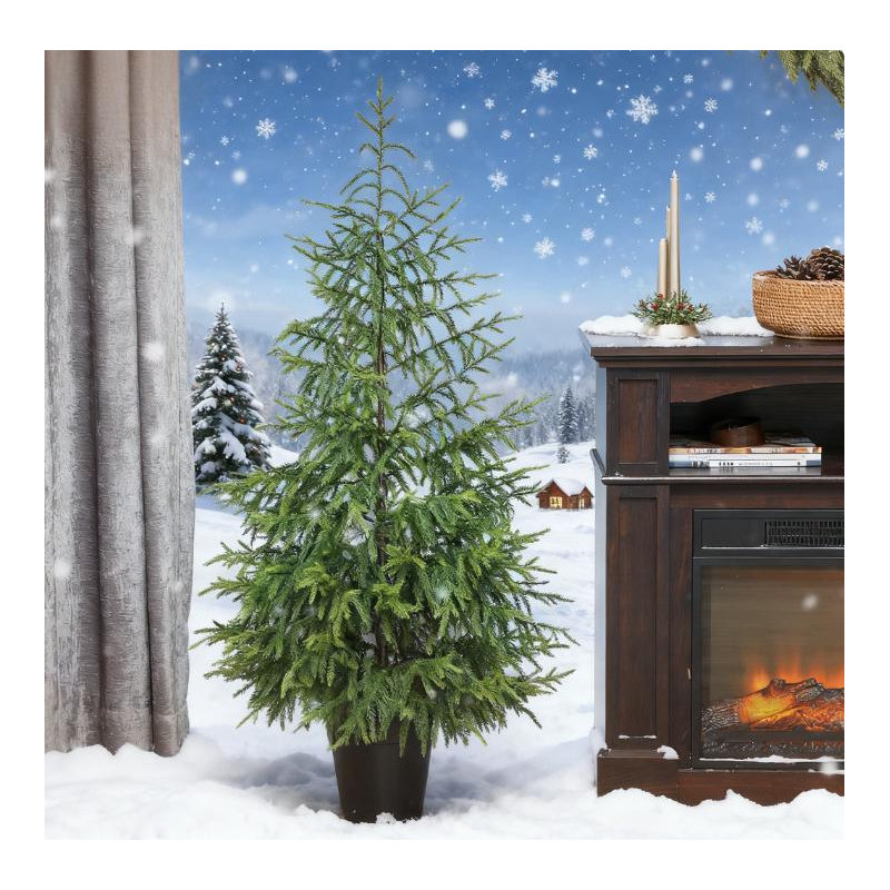 Ensemble de sapin de Noël Norfolk avec embouts moulés et base ignifuge